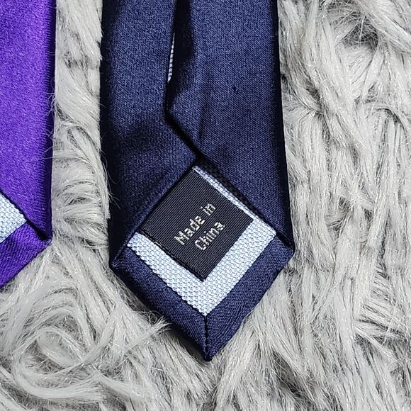 Tommy Hilfiger Tie Mens Purple Polka Dot 100% Silk Classic Necktie Formal 59in - Picture 6 of 11